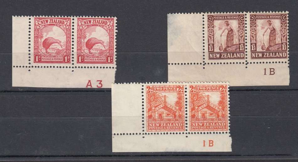 NEW ZEALAND-KGVI SCARCE CONTROL PAIRS SG557c DIE II,SG228 AND 559 SEE BELOW 50 POUNDS ++