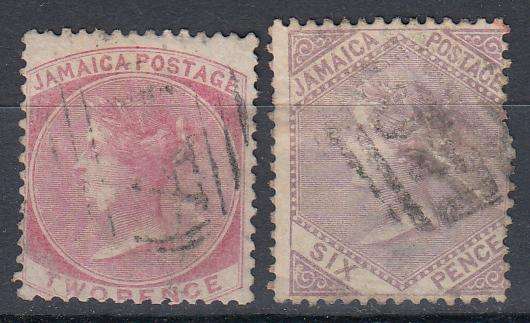JAMAICA-QV SG2 AND SG 5 VERY FINE USED  77 POUNDS