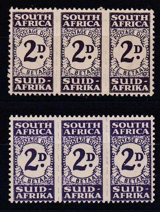 UNION-BOTH 2d SHADES POSTAGE DUE SUPERB UNMOUNTED MINT  R450.00