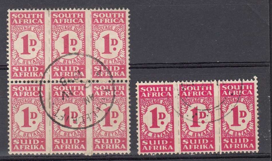 UNION-BOTH 1d SHADES POSTAGE DUE SUPERB USED  R280.00 ++
