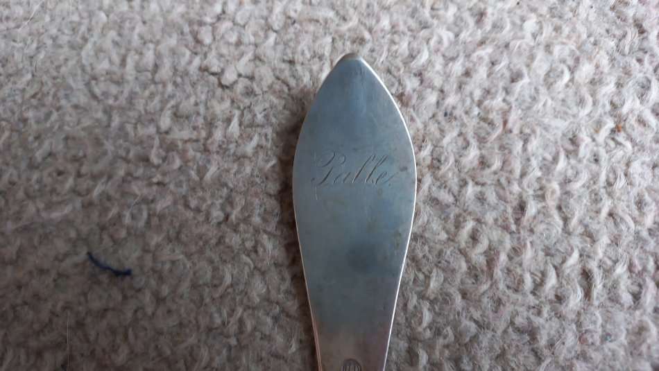 LARGE SILVER SPOON WITH HALLMARKS AS BELOW -SEE DETAILS