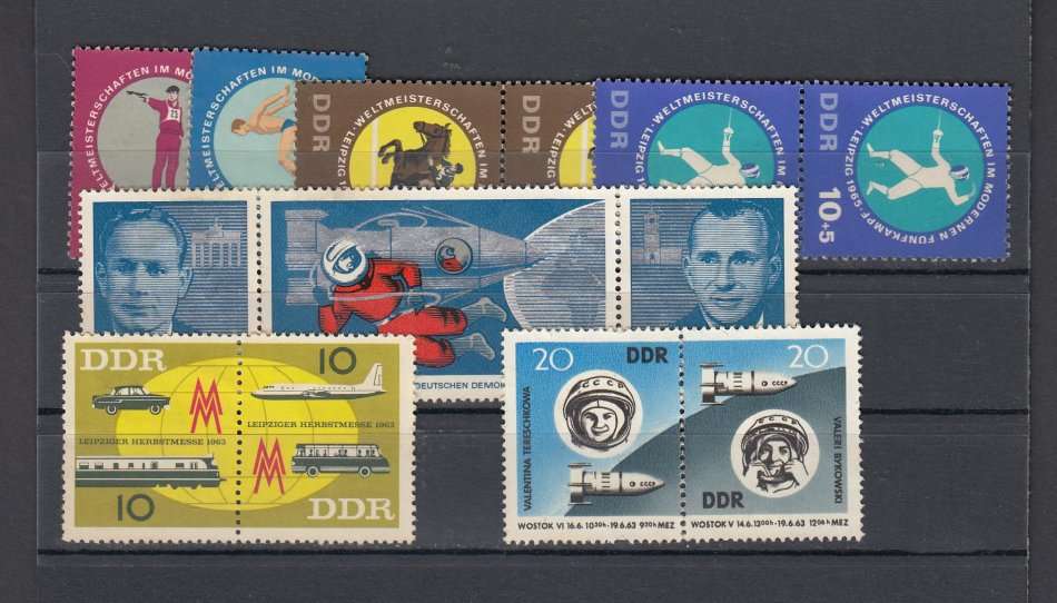 GERMANY-DDR SET-TENANT PAIRS ETC   FINE UNUSED NO GUM