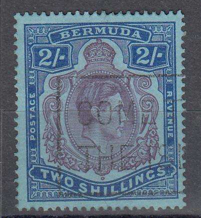 BERMUDA-KGVI 2 SHILLING VERY FINE USED