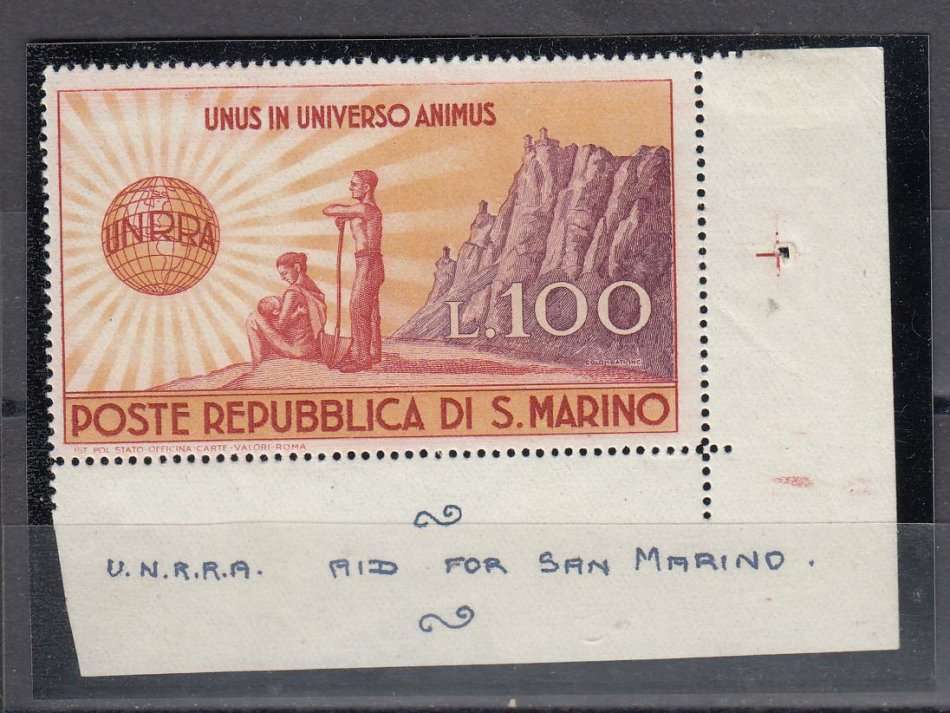 SAN MARINO-1946 SG324 UNMOUNTED MINT-HINGE REM.IN MARGIN   22 POUNDS +
