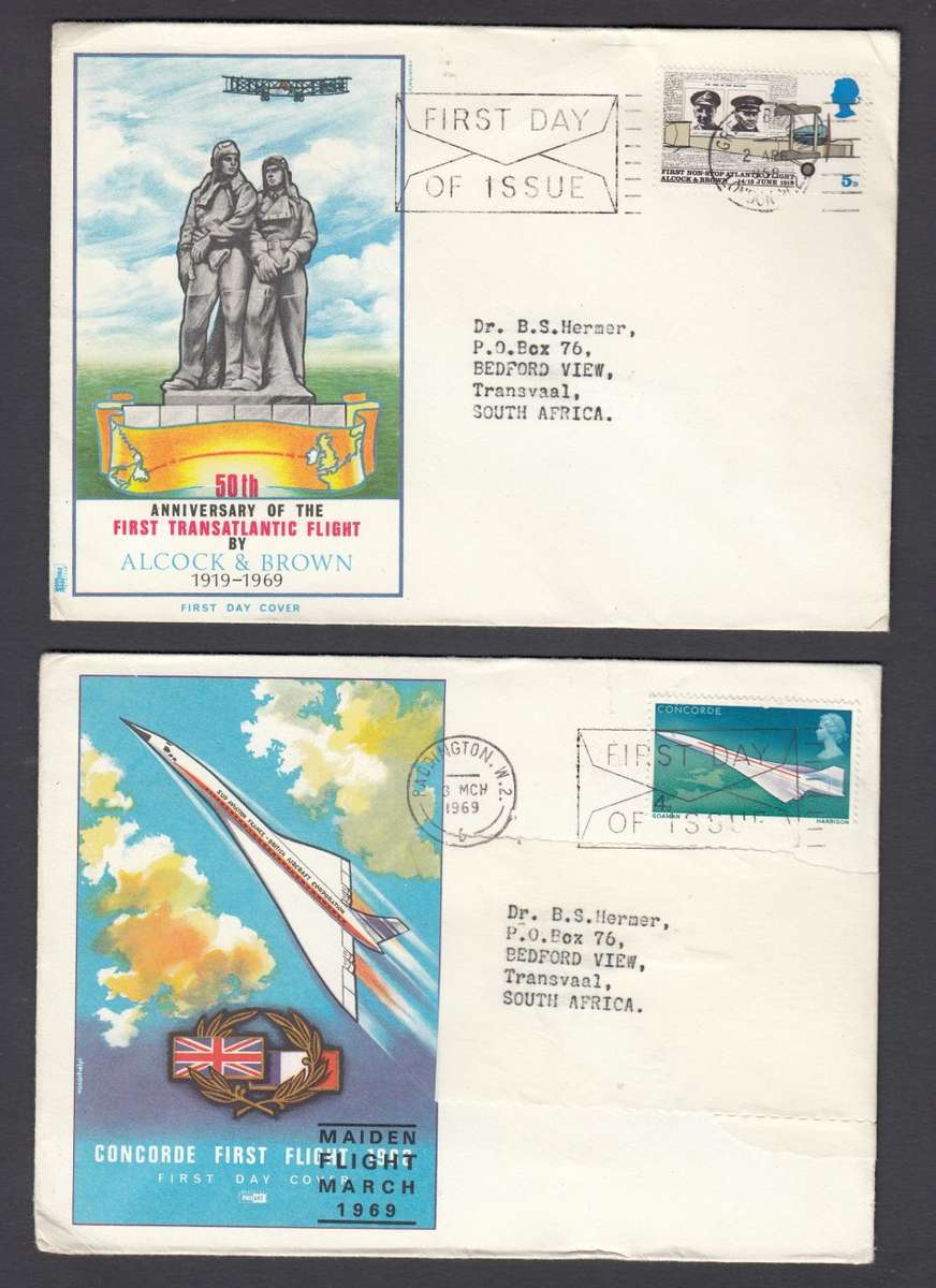 GB-TWO DIFFICULT  VERY FINE FLIGHT COVERS