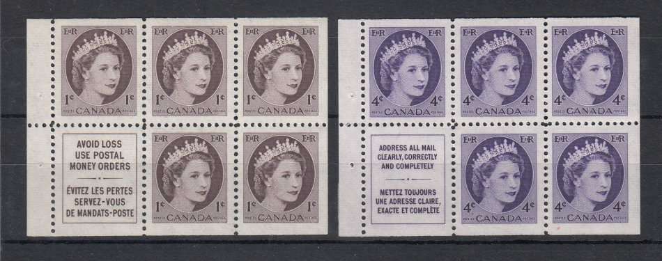 CANADA-QEII TWO BOOKLET PANES SUPERB UNMOUNTED MINT