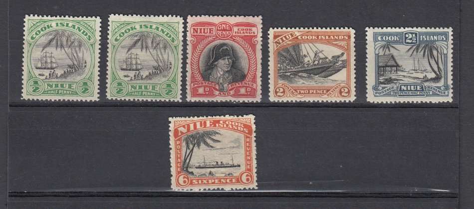 NIUE- SUPERB MINT LOT-LIGHT HINGE REM.