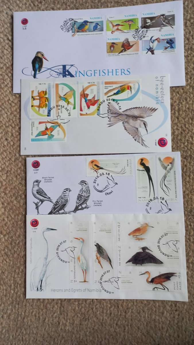 NAMIBIA-FOUR SCARCE 2014/16 BIRDS FDC !!!