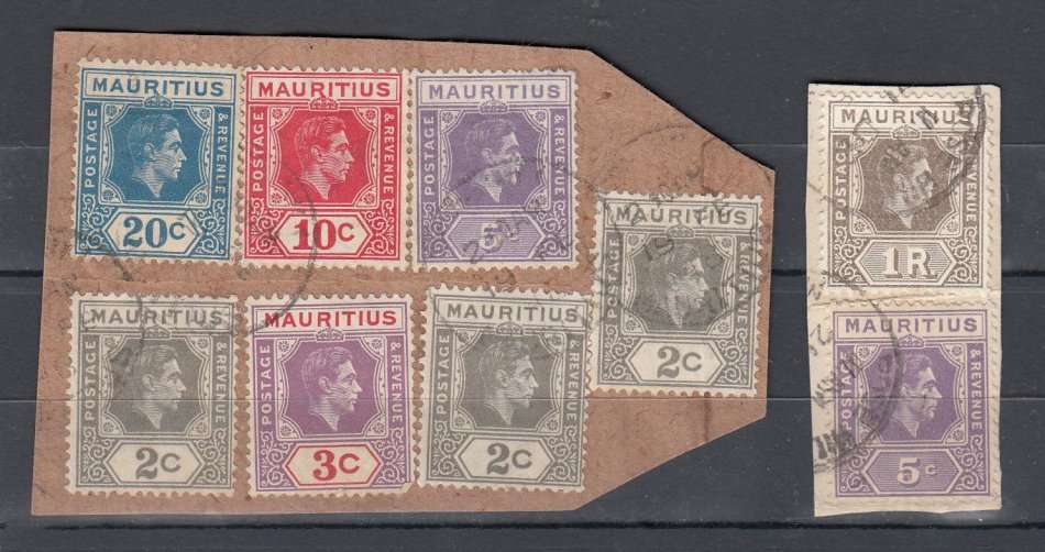 MAURITIUS-KGVI LOVELY LOT ON PIECE !!!
