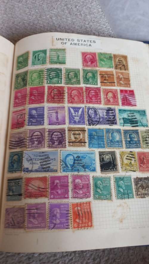 ALBUM WITH MANY COUNTRIES SOME NICE CHINA USA AND MORE-SOME CONDITION ISSUES