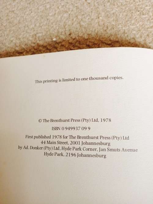 A SCARCE LIMITED EDITION AFRICANA BRENTHURST PRESS-SEE BELOW