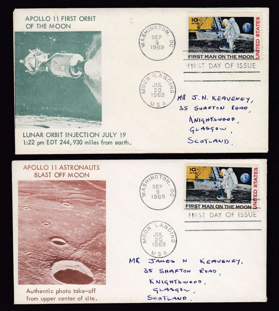 USA-LOVELY GROUP OF MOON LANDING COVERS-ALL DIFFERENT !!!