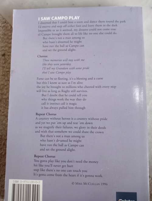 A SCARCE BOOK SIGNED BY LEGEND DAVID CAMPESE !!!!!