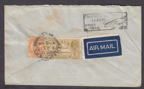 INDIA-1933  FLIGHT COVER CULCUTTA AIR MAIL
