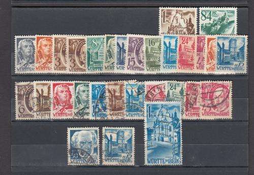 GERMANY-WURTTEMBERG-VERY FINE USED AND MINT LOT 20 POUNDS