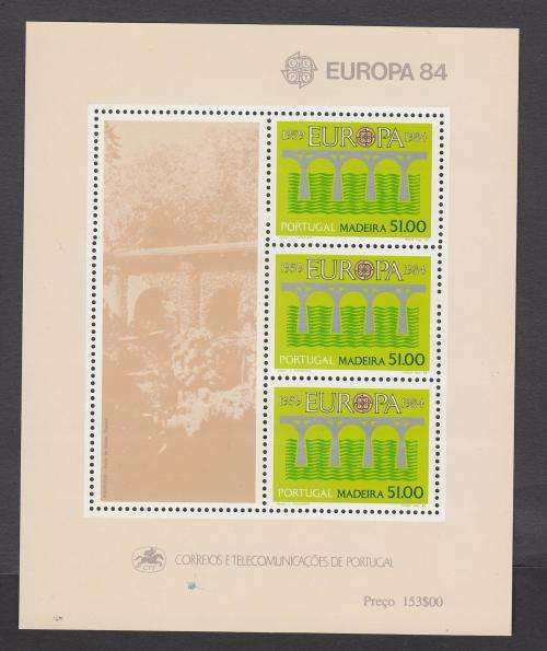MADERIA- SCARCE EUROPA  FULL SHEET  20  POUNDS    SUPERB POST OFFICE FRESH