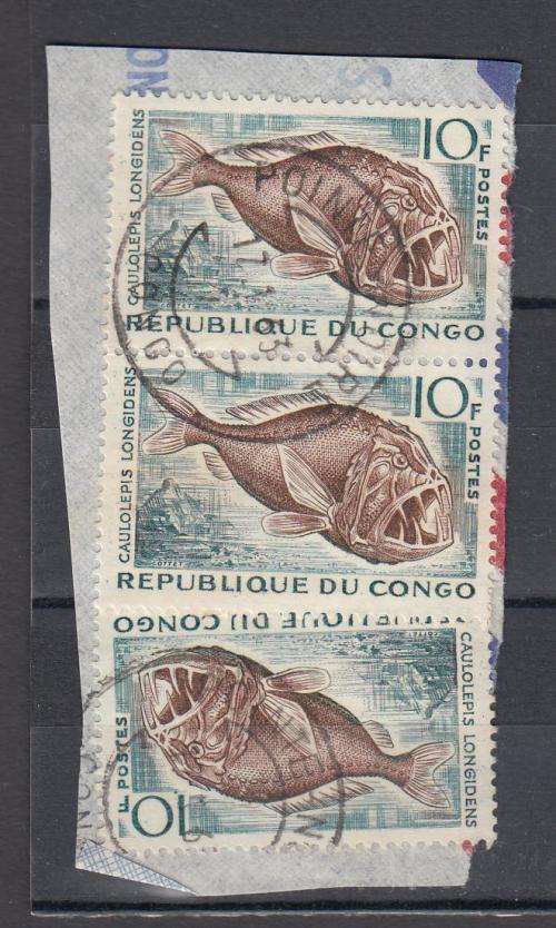 CONGO-DIFFICULT COMBINATION FRANKING 10F SUPERB ON PIECE