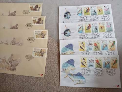 RSA-BIRDS ETC  TRICKY SUPERB AND CLEAN 1999 FDC TWO OF EACH !!