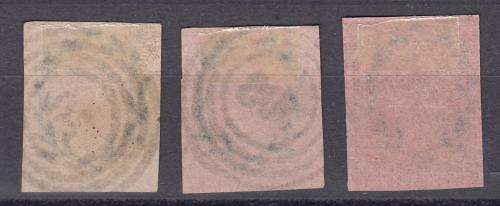 PRUSSIA-1850 SOME EXTREMELY FINE ISSUES ON AUCTION  STEEL ENGRAVED BEAUTIES   ROSE ON BLACK SHADES