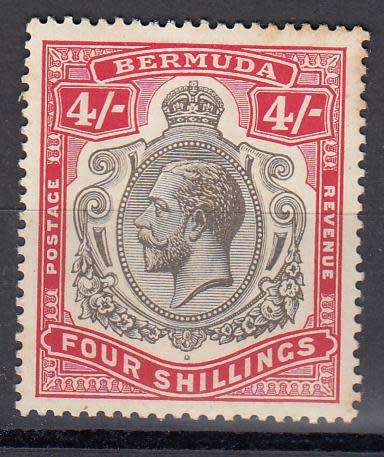 BERMUDA-KGV SG 52b FRESH MINT LIGHT H.R.TONE MARK TOP RIGHT     R1480.00