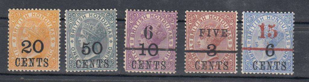 BRITISH HONDURAS-QV SG 41,42,44,49 AND 50 FRESH FINE MINT- H.R.  R2080.00