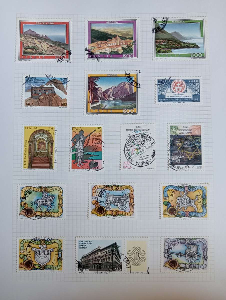 PART 1  ITALY-STUNNING COLLECTION ON 13 STANLEY GIBBONS PAGES-MOSTLY COMPLETE M/U $$$$
