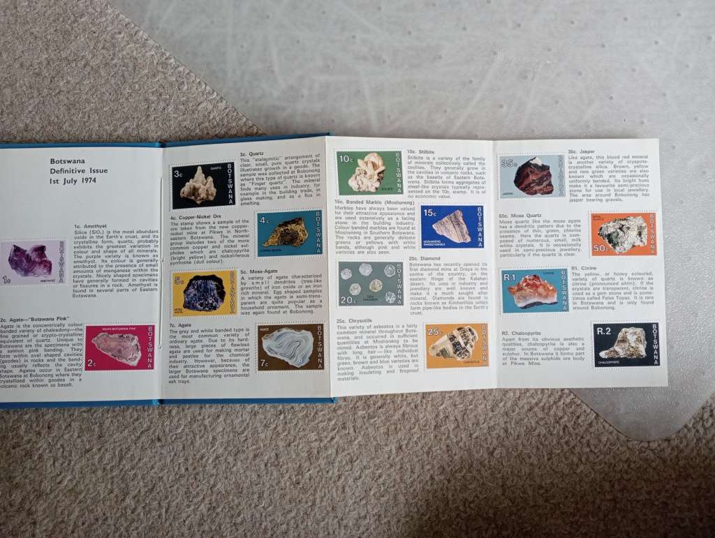BOTSWANA-THE VERY SCARCE 1975 MINERALS BOOKLET-SELDOM SEEN !!!