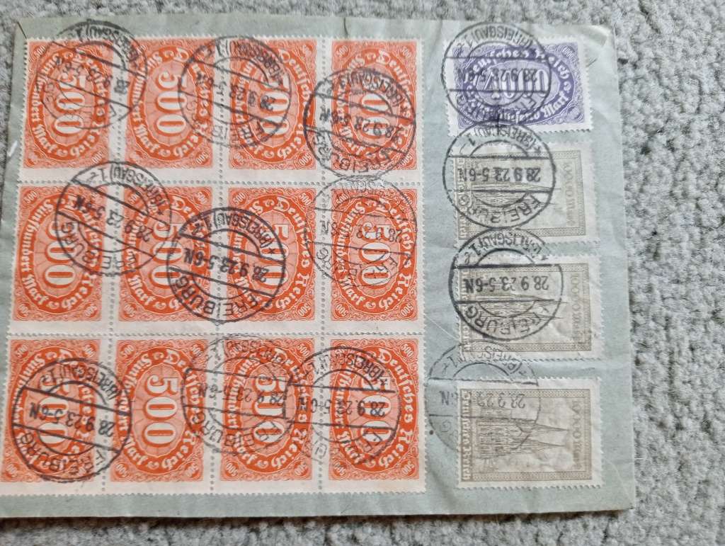 GERMANY-AN EXTREMELY SCARCE INFLATION COVER-SEE THE BACK BELOW