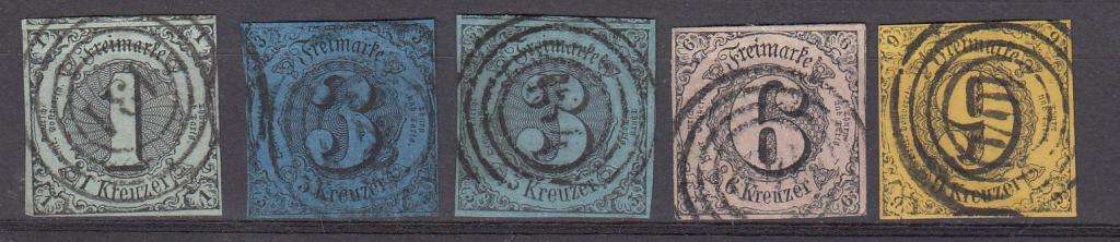 TURN & TAXIS 1852 SOUTH DISTRICT SET + SHADES SUPERB USED   R4420.00