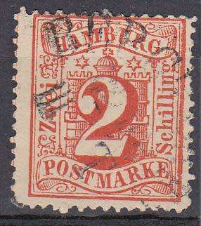 HAMBURG-1864 SG25 SUPERB USED  R910.00