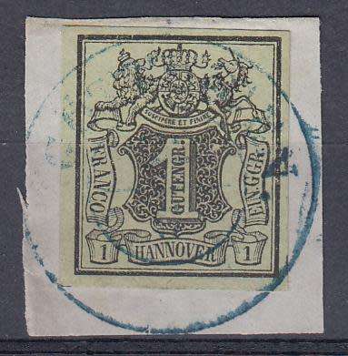 GERMAN STATES HANOVER 1850 SG2 SUPERB ON PIECE