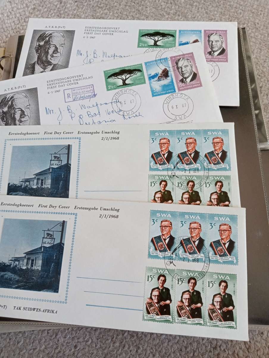 EARLY SWA AND GOOD BOTSWANA FDC MANY-SEE BELOW