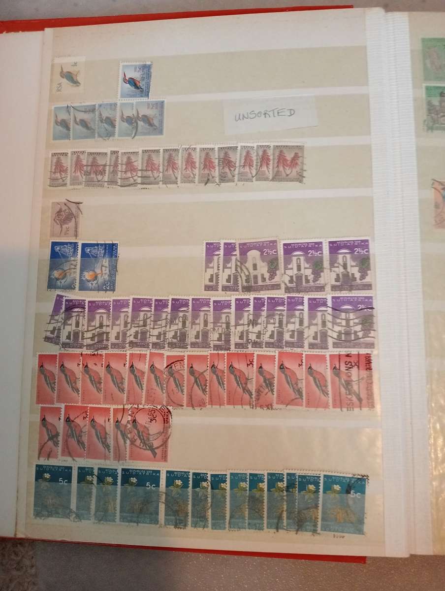 STOCK BOOK-RSA  FULL OF USED BLOCKS, SINGLES.DUES AND OTHERS-FINDS NO DOUBT !! NOT NEARLY ALL SHOWN