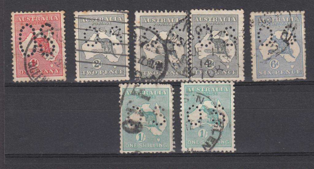 AUSTRALIA-SCARCE LOT OF PERFINED OFFICIALS FINE USED