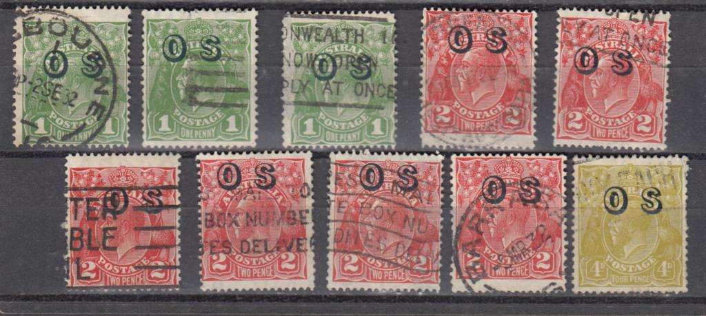 AUSTRALIA-SCARCE LOT ` O S ` OFFICIALS FINE USED