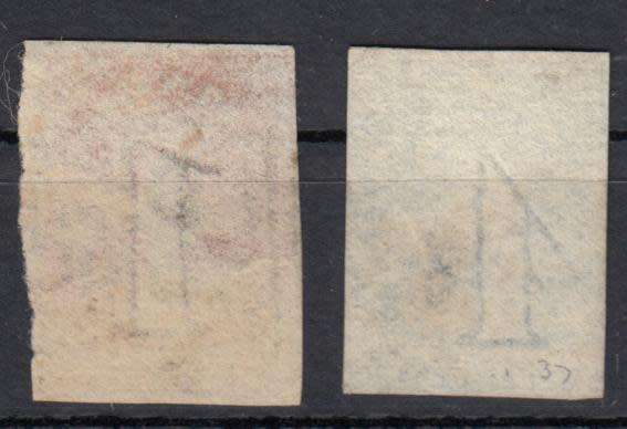 TASMANIA-1857 SCARCE  QV  SG 27 AND 36  VFU    74 POUNDS