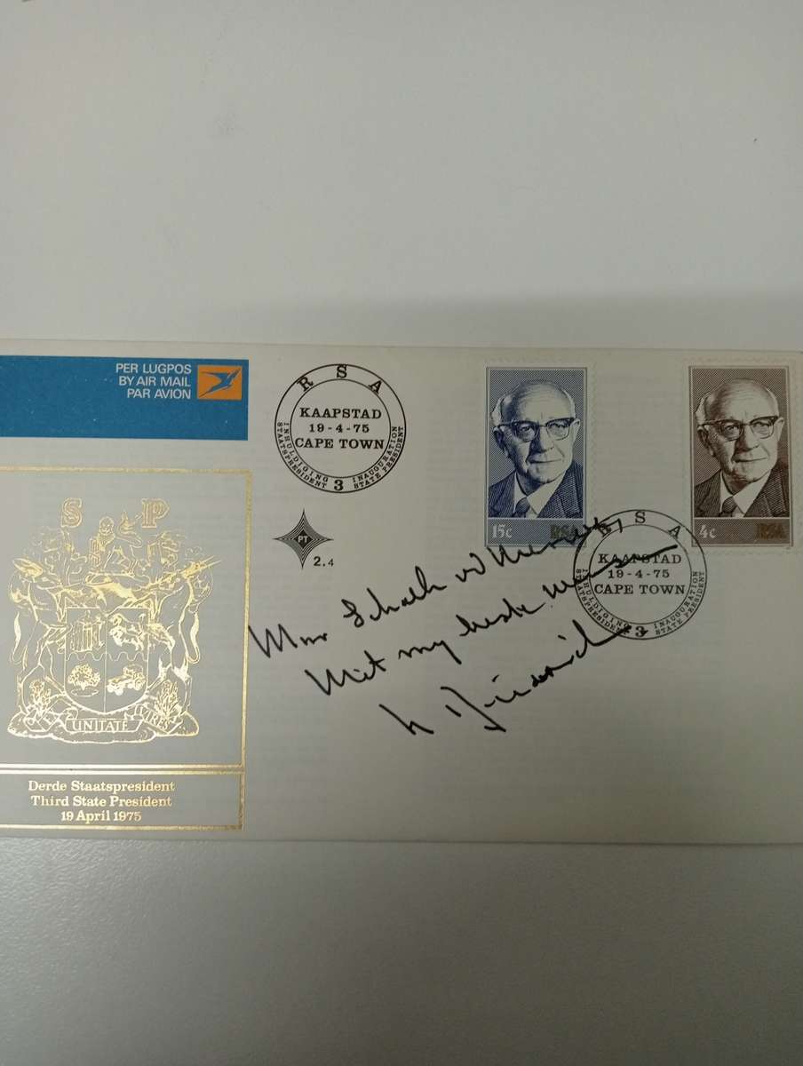 RSA- SCARCE OFFICIAL FDC " SIGNED BY PRIME MINISTER  "