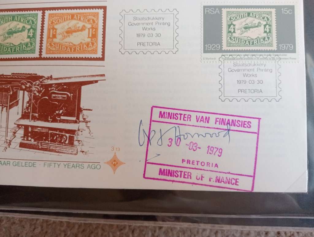 RSA-SOME SCARCE GENUINE SIGNED OFFICIAL COVERS BY DIFFERENT MINISTERS-SEE THEM ALL IN OTHER LOTS