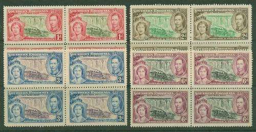 SOUTHERN RHODESIA  CORONATION BLOCKS OF 4 R 570.00