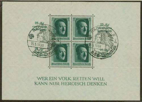 GERMANY-HITLER MINI SHEET USED-BENDS