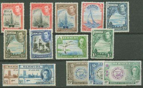 BERMUDA- KGVI SELECTION FINE MINT INCLUDING SG 113