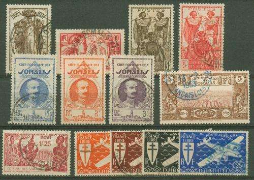 FRENCH SOMALI-  VERY FINE USED LOT-  SOME DIFFICULT STAMPS
