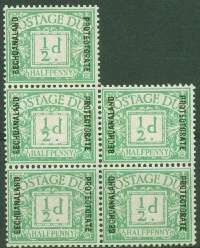 BECHUANALAND-1/2d  POSTAGE DUE BLOCK OF 5 SUPERB UNMOUNTED MINT R1250.00++