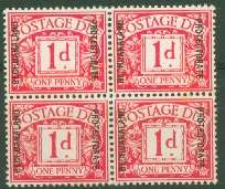 BECHUANALAND-1d  POSTAGE DUE BLOCK OF 4 SUPERB UNMOUNTED MINT R1250.00++
