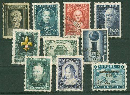 AUSTRIA- 1951/4 USEFUL VERY FINE USED STAMPS