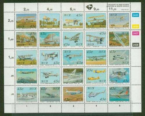 SA-1993 AVIATION FULL SHEET OF 25 UNMOUNTED MINT