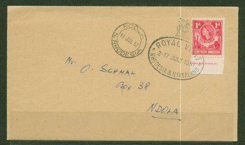 N.RHODESIA- VERY UNUSUAL QEII COVER 1d REVENUE COMM. USAGE SUPERB AND CLEAN
