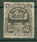 BSAC ONE POUND  VERY FINE FISCAL-THE SCARCE VIOLET BLACK OVP.