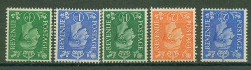 GB-KGVI 1/2d-2.5d INVERTED WATERMARKS-THERE IS SOME TONING-SEE SCAN