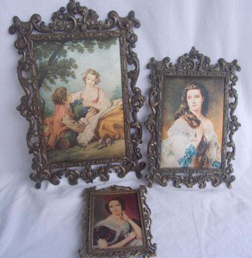 THREE GORGEOUS ITALIAN PICTURES IN METAL FRAMES